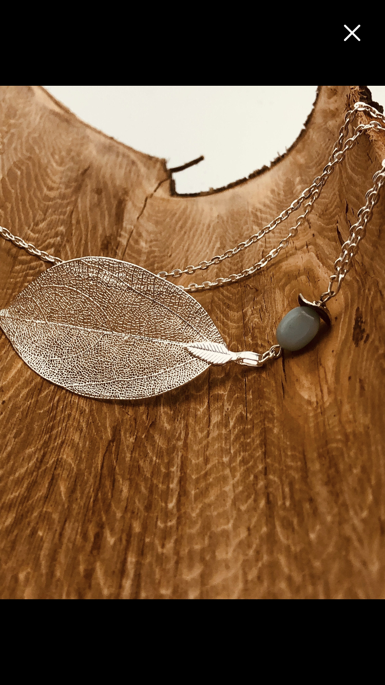 Real Silver Leaf Necklace