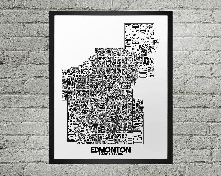 Edmonton neighbourhood map print