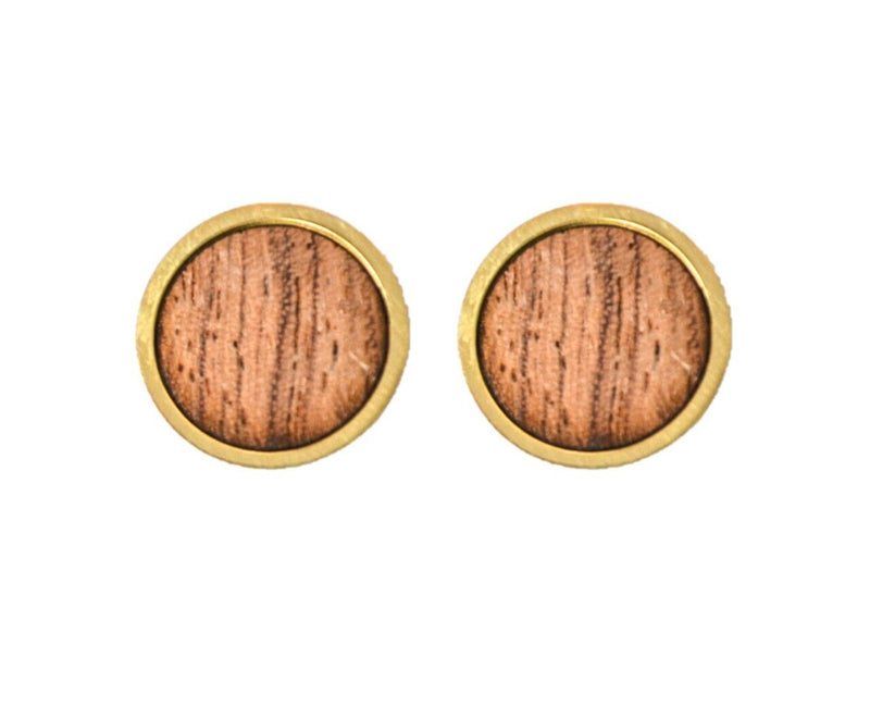Wood Earrings in Gold