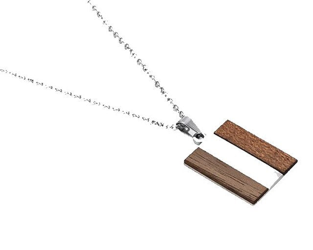 Wood Necklaces in Silver