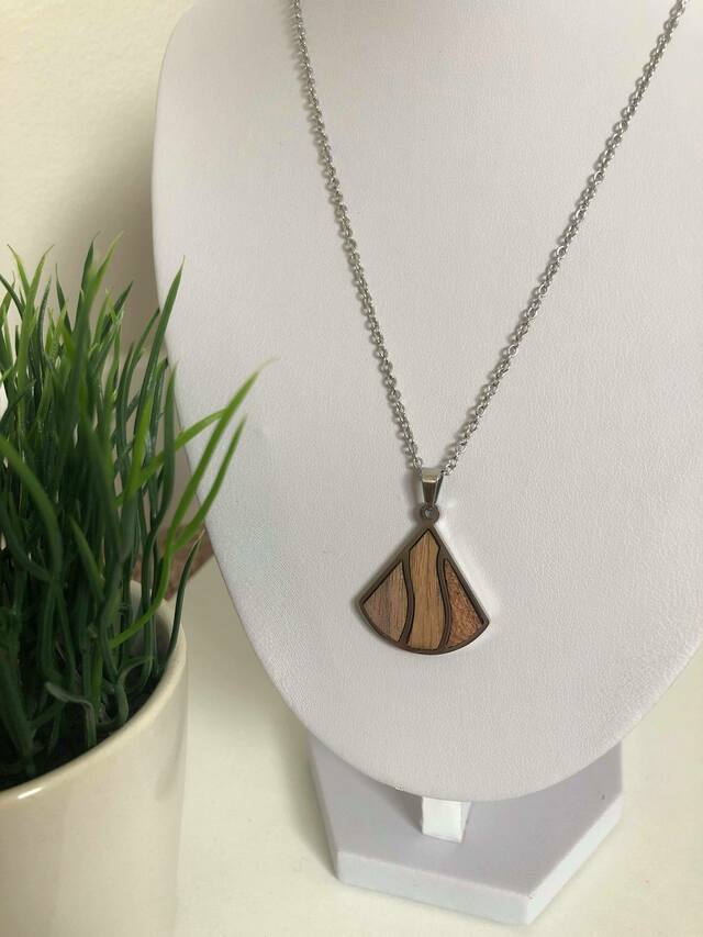 Wood Necklaces in Silver