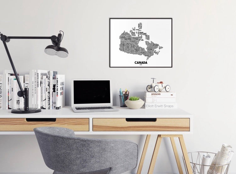 Canada cities map print