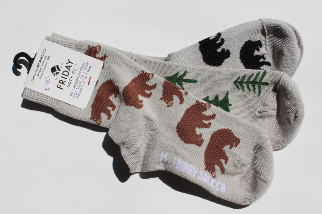 Bear and Trees Kids Socks (5-7yrs)