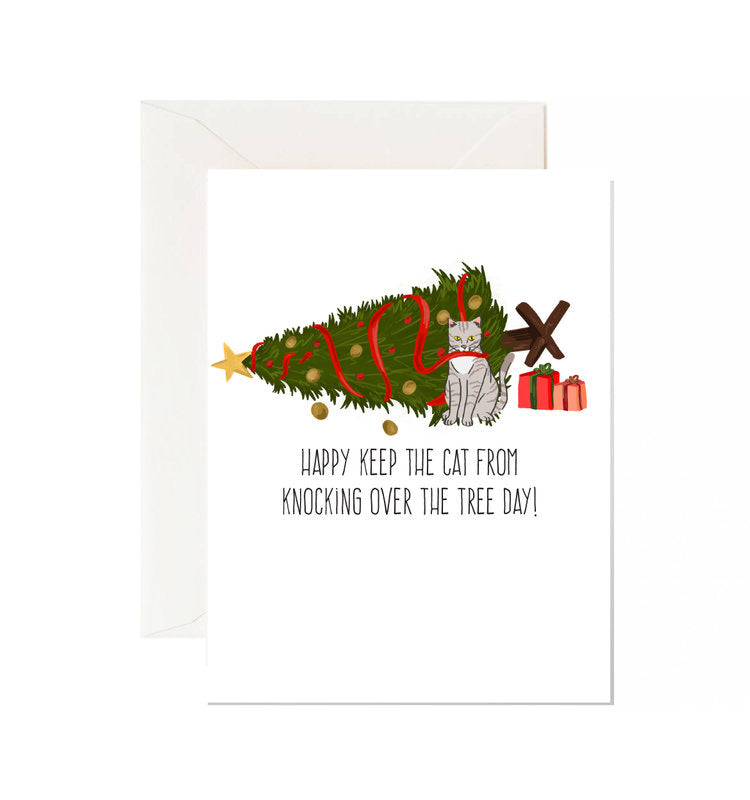 Happy Keep The cat From Knocking Over The Tree