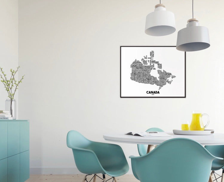 Canada cities map print